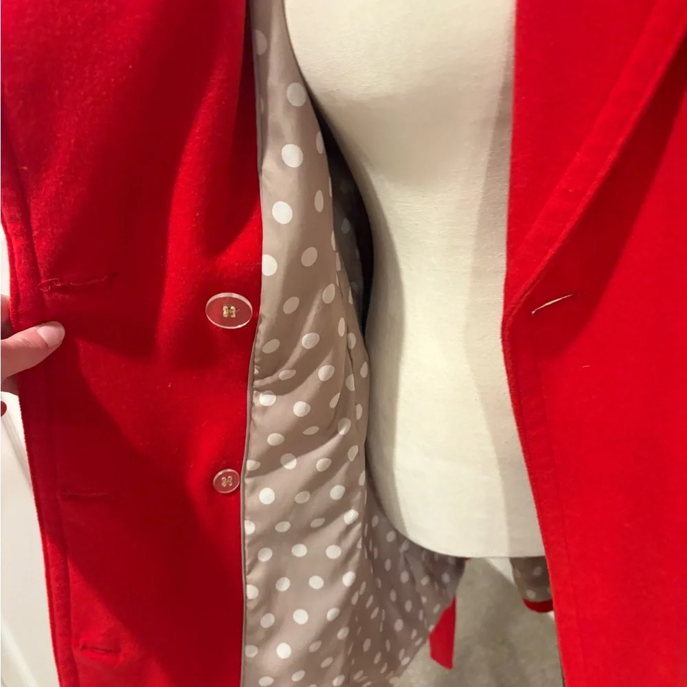 Banana Republic Vibrant Red Wool Trench Coat - Picture 3 of 5